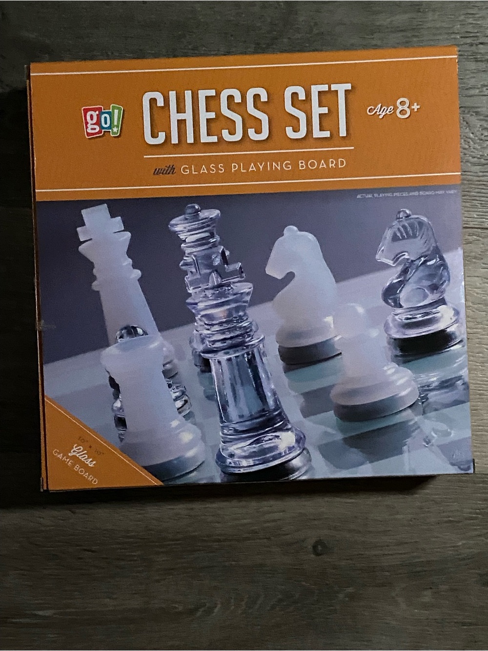 Glass Chess Set - Clear and Frosted Pieces complete 10" x 10" Board & Pieces